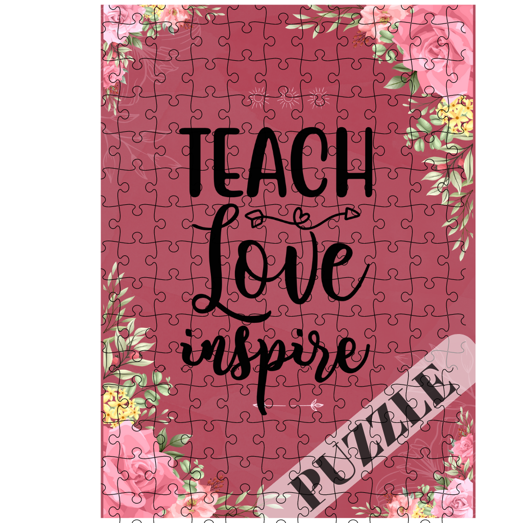 Πάζλ Α4 70τεμ για δασκάλες "Teach Love Inspire Floral Pink"