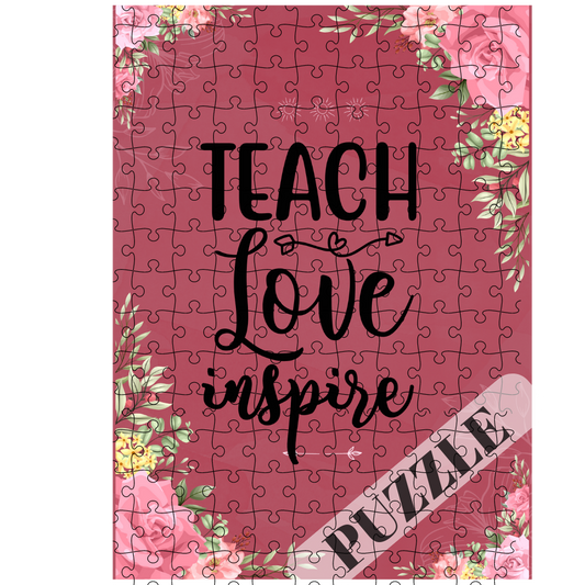 Πάζλ Α4 70τεμ για δασκάλες "Teach Love Inspire Floral Pink"