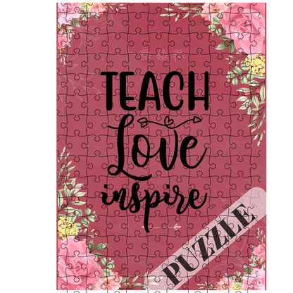 Στάμπα για δασκάλες "Teach Love Inspire Floral Pink" σε προϊον της επιλογής σας (505-20131)