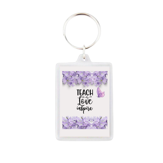 Μπρελόκ Plexiglass για δασκάλες "Teach Love Inspire"