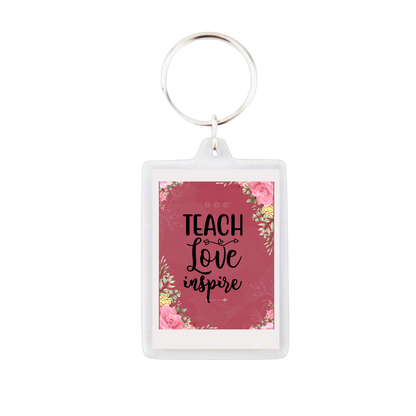 Στάμπα για δασκάλες "Teach Love Inspire Floral Pink" σε προϊον της επιλογής σας (505-20131)