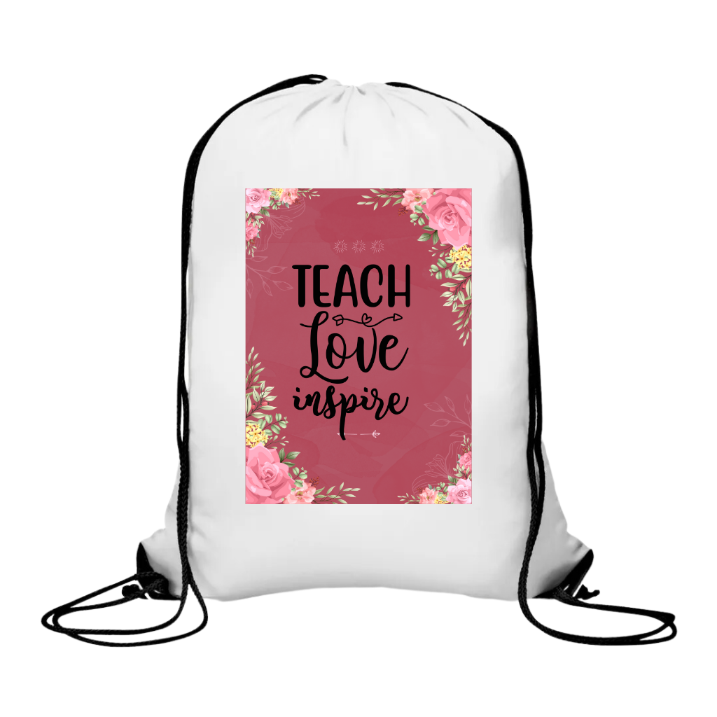 Στάμπα για δασκάλες "Teach Love Inspire Floral Pink" σε προϊον της επιλογής σας (505-20131)