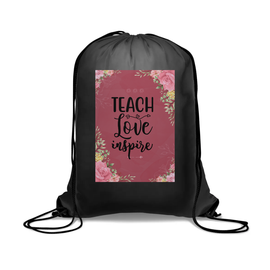 Στάμπα για δασκάλες "Teach Love Inspire Floral Pink" σε προϊον της επιλογής σας (505-20131)