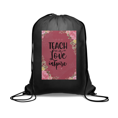 Στάμπα για δασκάλες "Teach Love Inspire Floral Pink" σε προϊον της επιλογής σας (505-20131)