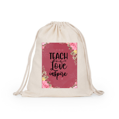 Στάμπα για δασκάλες "Teach Love Inspire Floral Pink" σε προϊον της επιλογής σας (505-20131)