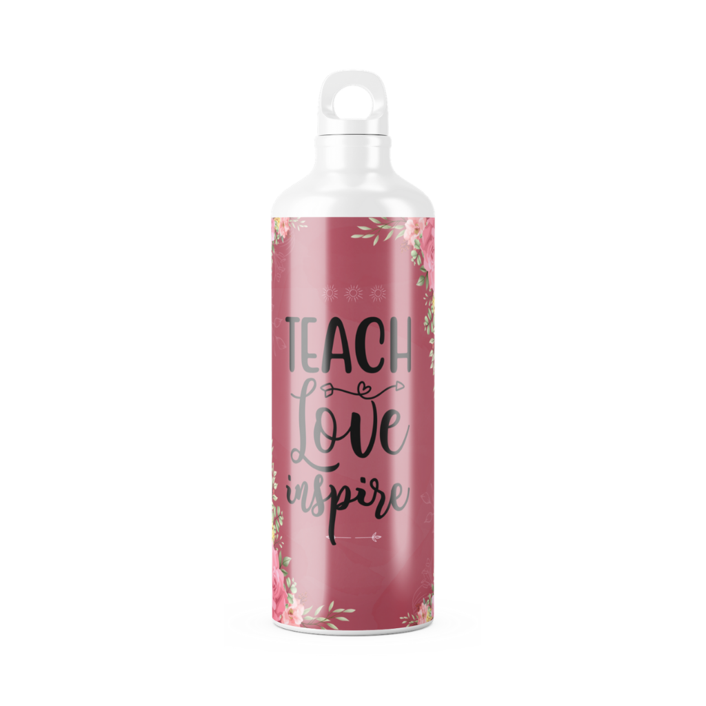 Παγούρι για δασκάλες "Teach Love Inspire Floral Pink"