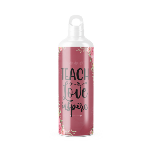 Παγούρι για δασκάλες "Teach Love Inspire Floral Pink"