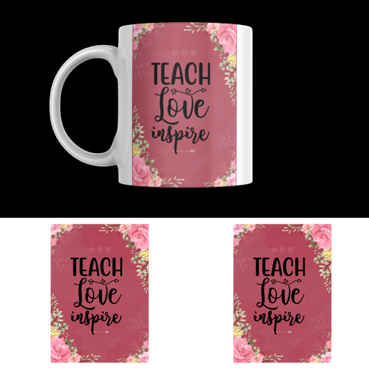 Κούπα για δασκάλες "Teach Love Inspire Floral Pink"