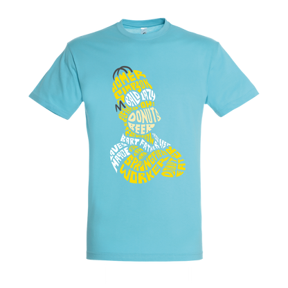 T-shirt με ψηφιδωτή σταμπα Typograhy Simpson Homer