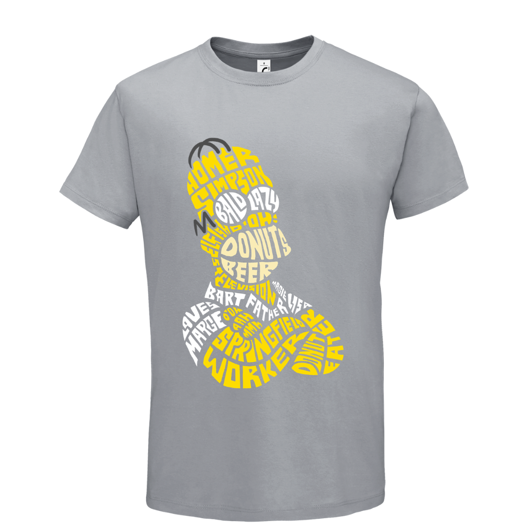 T-shirt με ψηφιδωτή σταμπα Typograhy Simpson Homer