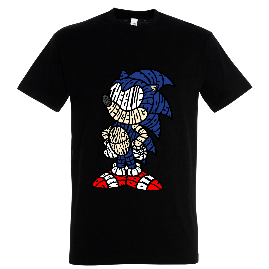 T-shirt με ψηφιδωτή σταμπα Typograhy Sonic