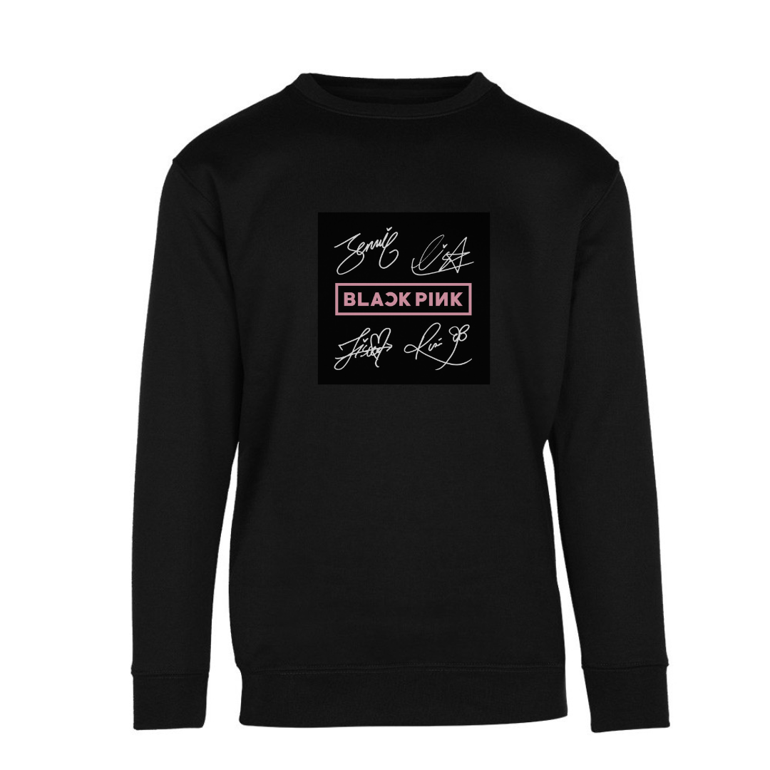 Μπλούζα φούτερ Black Pink Signatures Black