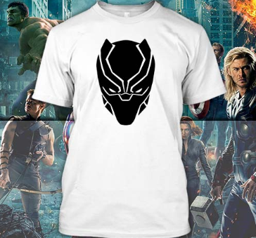 (TSM-0010) ΜΠΛΟΥΖΑΚΙ TSHIRT BLACK PANTHER HEAD WHITE