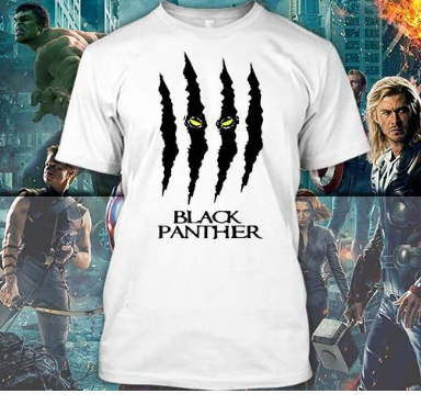 (TSM-0007) ΜΠΛΟΥΖΑΚΙ TSHIRT BLACK PANTHER WHITE