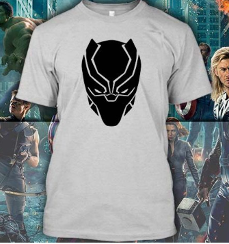 (TSM-0012) ΜΠΛΟΥΖΑΚΙ TSHIRT BLACK PANTHER HEAD GREY