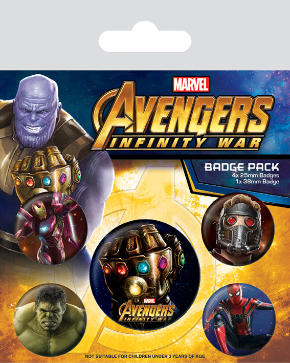 @AVENGERS Official Pin Backed Badge Pack INFINITY WAR Κονκαρδες