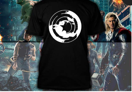 (TSM-0014) ΜΠΛΟΥΖΑΚΙ TSHIRT CAPTAIN AMERICA SHIELD BLACK