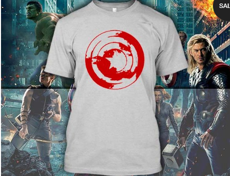 (TSM-0015) ΜΠΛΟΥΖΑΚΙ TSHIRT CAPTAIN AMERICA SHIELD GREY
