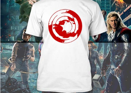 (TSM-0013) ΜΠΛΟΥΖΑΚΙ TSHIRT CAPTAIN AMERICA SHIELD WHITE