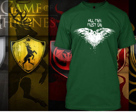 (TSGT-003) ΜΠΛΟΥΖΑΚΙ TSHIRT GAME OF THRONES ALL MEN MUST DIE GREEN