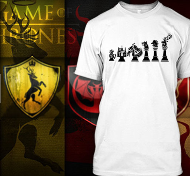 (TSGT-009) ΜΠΛΟΥΖΑΚΙ TSHIRT GAME OF THRONES  CHESS WHITE
