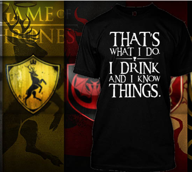 (TSGT-020) ΜΠΛΟΥΖΑΚΙ TSHIRT GAME OF THRONES I DRINK AND I KNOW THINGS BLACK
