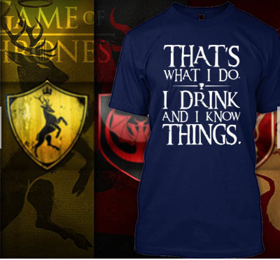 (TSGT-021) ΜΠΛΟΥΖΑΚΙ TSHIRT GAME OF THRONES I DRINK AND I KNOW THINGS BLUE