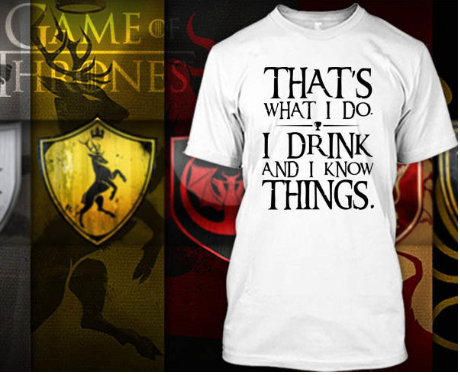 (TSGT-024) ΜΠΛΟΥΖΑΚΙ TSHIRT GAME OF THRONES I DRINK AND I KNOW THINGS WHITE