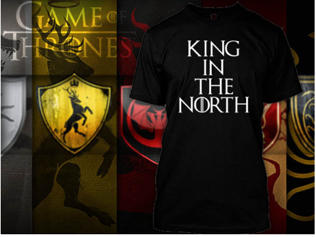 (TSGT-034) ΜΠΛΟΥΖΑΚΙ TSHIRT GAME OF THRONES KING IN THE NORTH BLACK