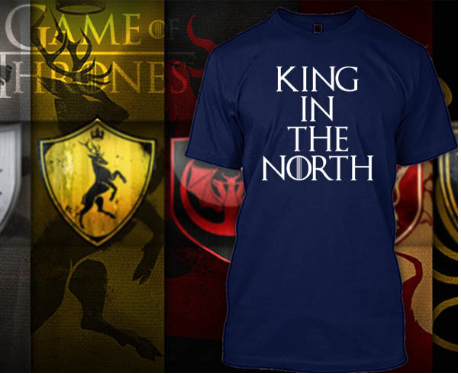 (TSGT-035) ΜΠΛΟΥΖΑΚΙ TSHIRT GAME OF THRONES KING IN THE NORTH BLUE