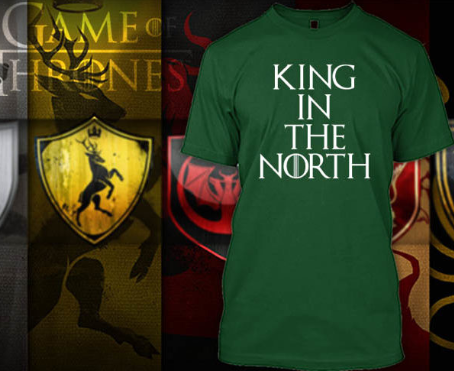 (TSGT-036) ΜΠΛΟΥΖΑΚΙ TSHIRT GAME OF THRONES KING IN THE NORTH GREEN