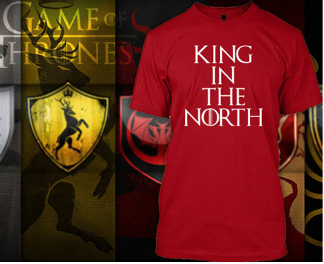 (TSGT-037) ΜΠΛΟΥΖΑΚΙ TSHIRT GAME OF THRONES KING IN THE NORTH RED