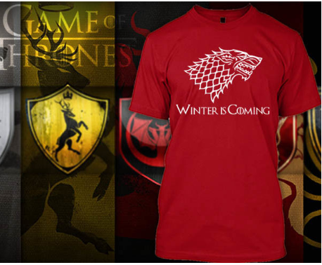 (TSGT-063) ΜΠΛΟΥΖΑΚΙ TSHIRT GAME OF THRONES WINTER IS COMING RED