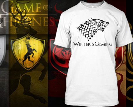 (TSGT-064) ΜΠΛΟΥΖΑΚΙ TSHIRT GAME OF THRONES WINTER IS COMING WHITE