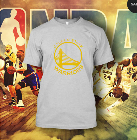 (TSNB-022 ΜΠΛΟΥΖΑΚΙ TSHIRT NBA GOLDEN STATE WARRIORS GOLD WHITE