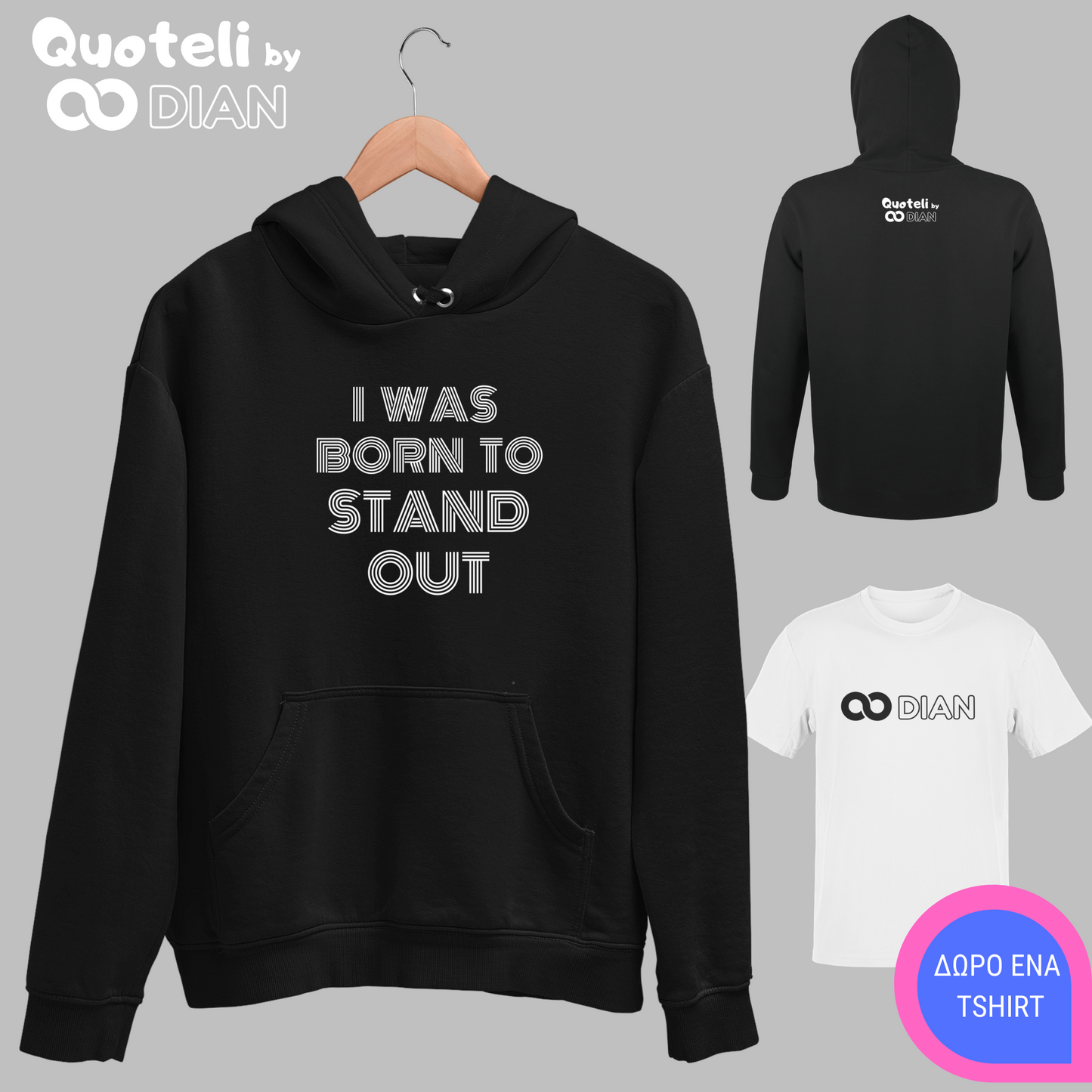 Φούτερ Quoteli I Was Born To Stand Out