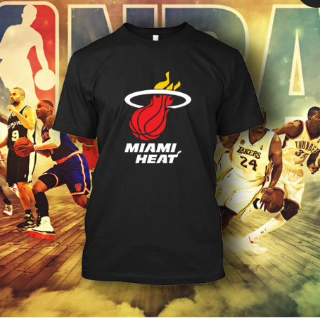 (TSNB-027 ΜΠΛΟΥΖΑΚΙ TSHIRT NBA MIAMI HEAT BLACK